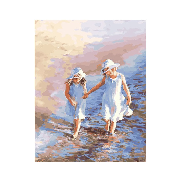 Картина по номерам Діти та ангели - Дітки біля моря