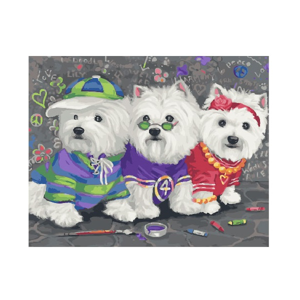 Картина по номерам Тварини, птахи та риби - Репери тер'єри