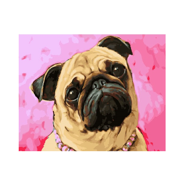 Картина по номерам Для початківців - Милий Мопс