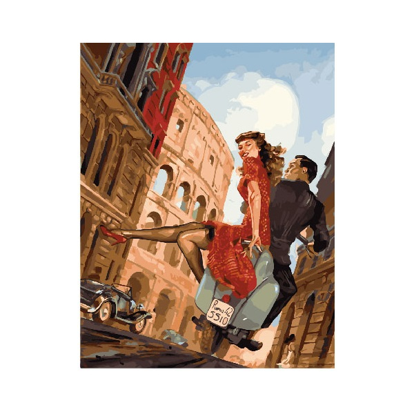 Картина по номерам Люди на картинах - Побег влюбленных в риме