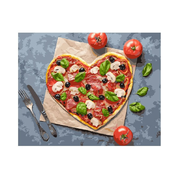 Картина по номерам Квіти - Пицца с любовью