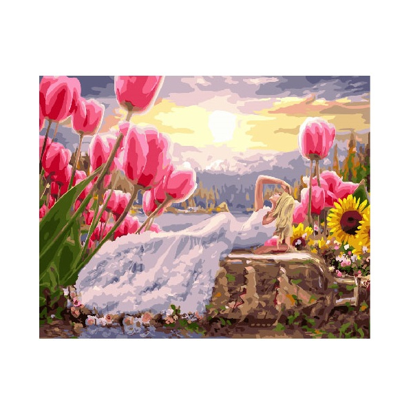 Картина по номерам Люди на картинах - Дюймовочка в белом