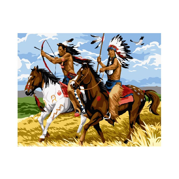 Картина по номерам Люди на картинах - Індіаці на полюванні