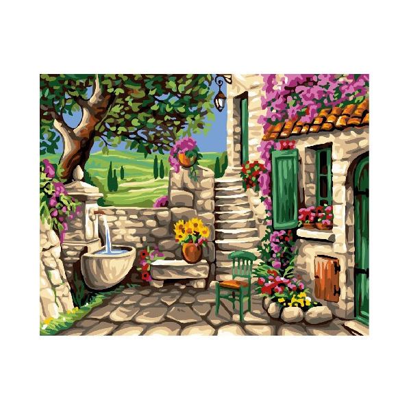 Картина по номерам Пейзажі - Кам'яне подвір'я