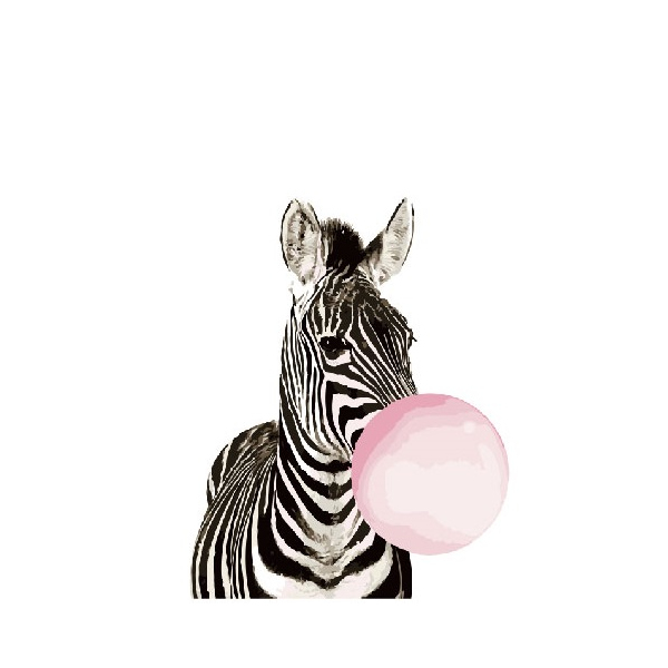 Картина по номерам Тварини, птахи та риби - Зебра з хуба-буба