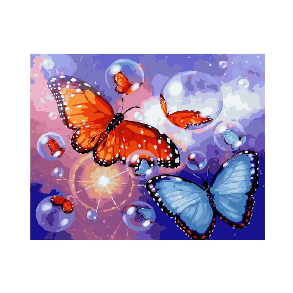 Картина по номерам Тварини, птахи та риби - Мыльные бабочки