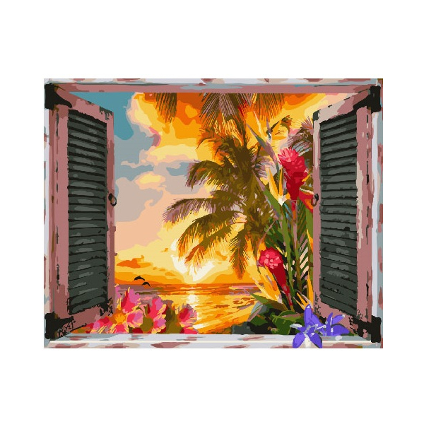 Картина по номерам Природа - Вид из окна на океан Мексики