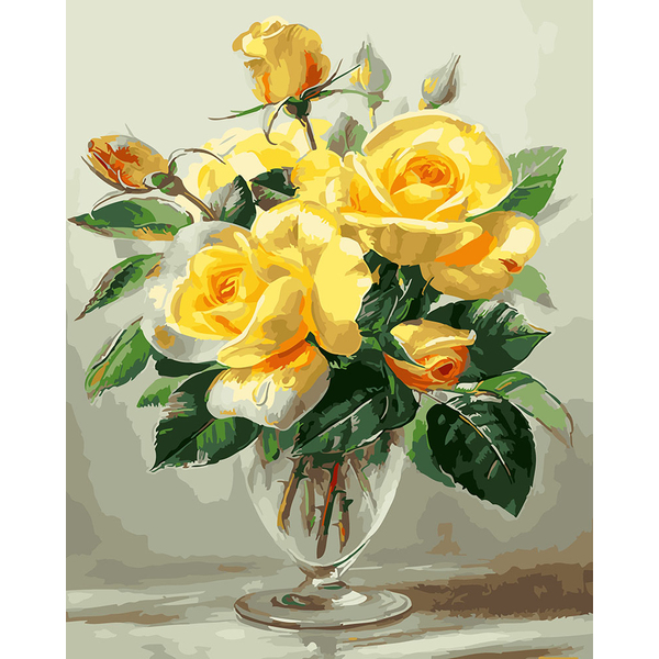Картина по номерам Квіти - Желтый розы