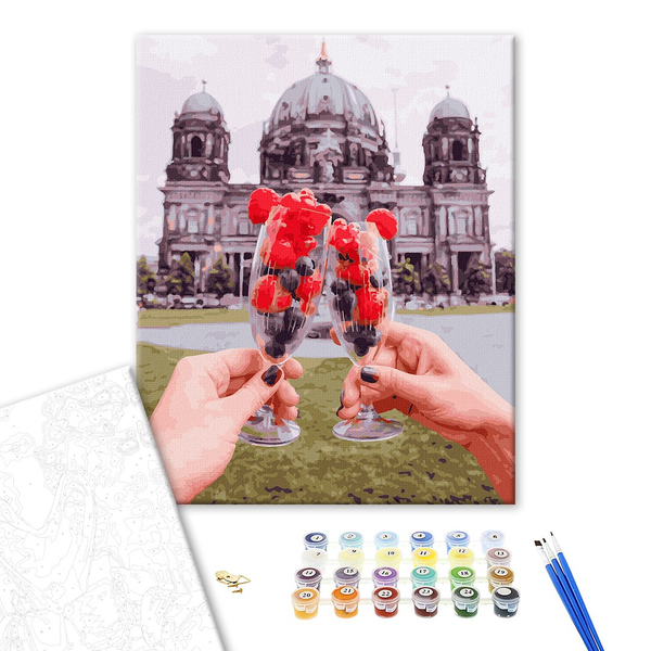 Картина по номерам Авторські колекції - Келих плодів на тлі Берлінського Собору