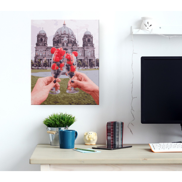 Картина по номерам Авторські колекції - Келих плодів на тлі Берлінського Собору