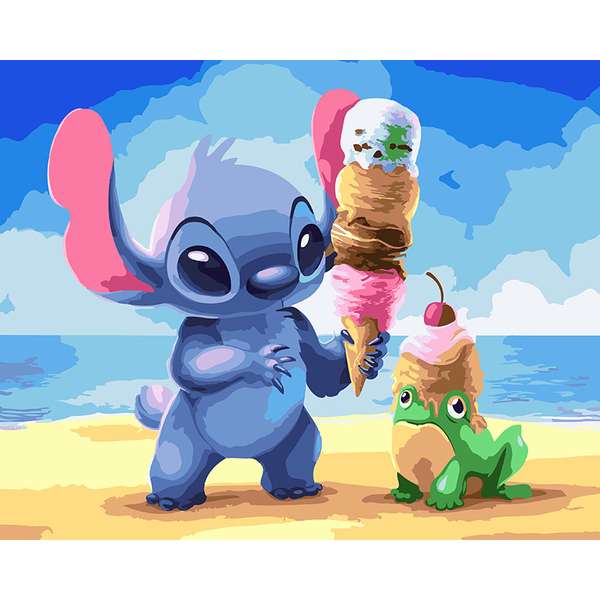 Картина по номерам Для початківців - Стіч з морозивом