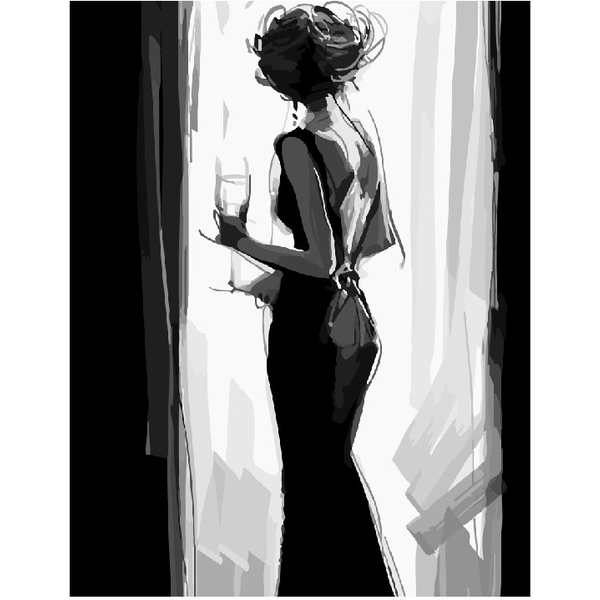 Картина по номерам Преміум картини - Леди в черном