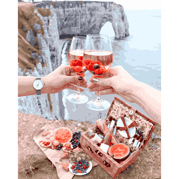 Картина по номерам Преміум картини - Брекфест у скал