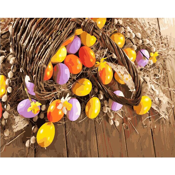 Картина по номерам Преміум картини - Великодня корзина