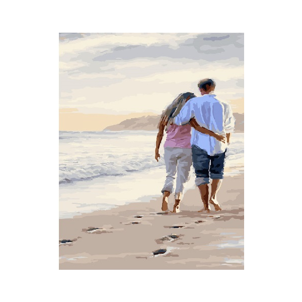Картина по номерам Люди на картинах - Удвох по берегу моря