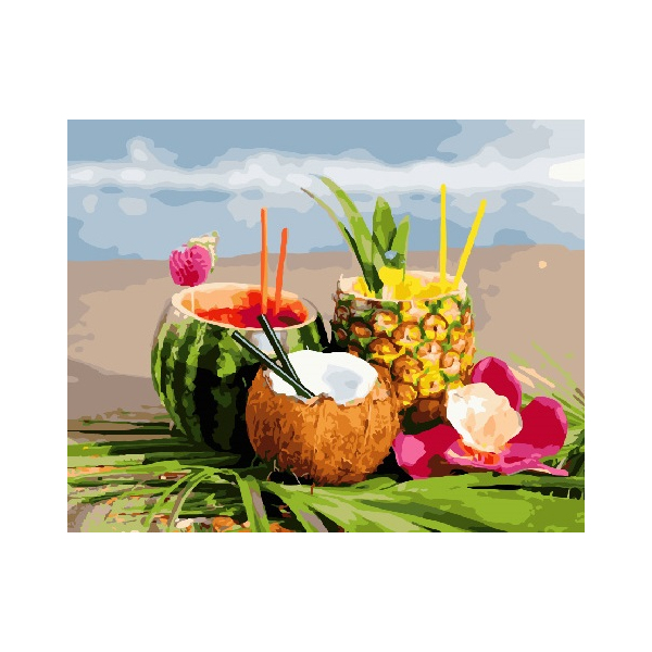 Картина по номерам Квіти - Літні коктейлі