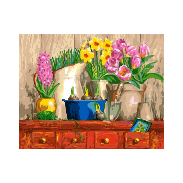 Картина по номерам Квіти - Натюрморт из 3-х цветков