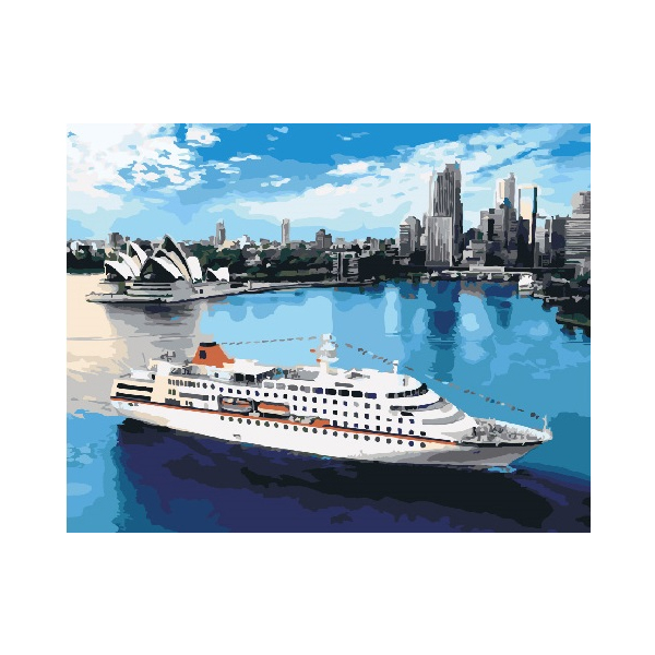 Картина по номерам Кораблі, автомобілі та літаки - Лайнер в Сіднеї
