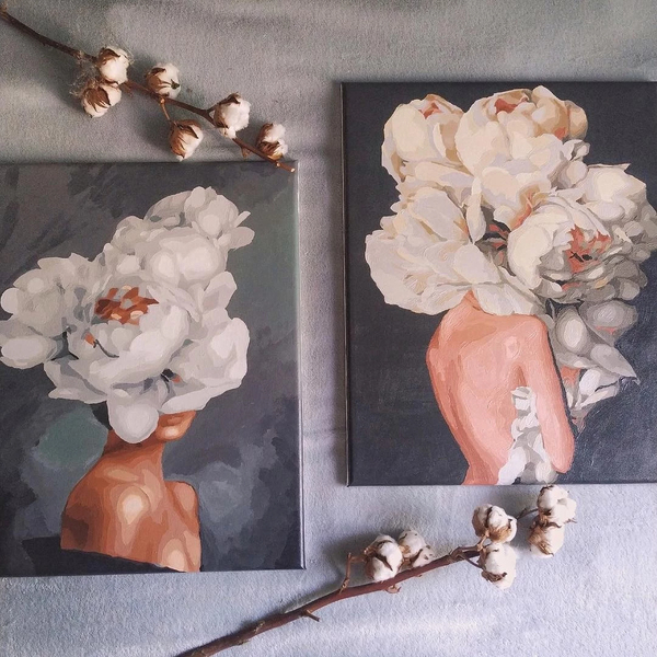 Картина по номерам Авторські колекції - Жіночні півонії