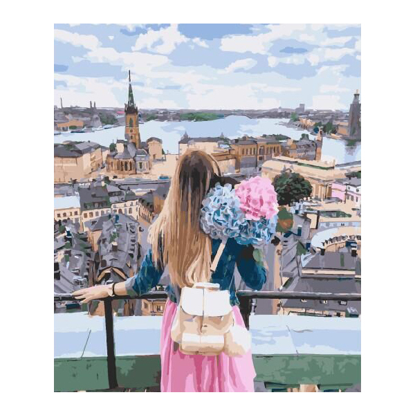 Картина по номерам Люди на картинах - Погляд на місто