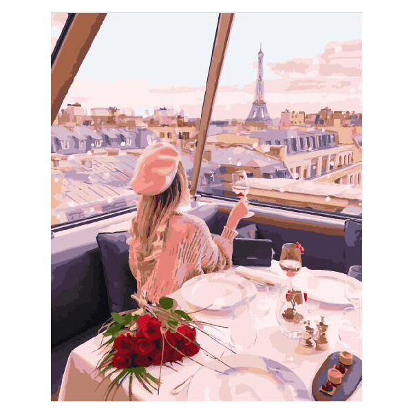 Картина по номерам Авторські колекції - Дівчина на телевежі в Парижі