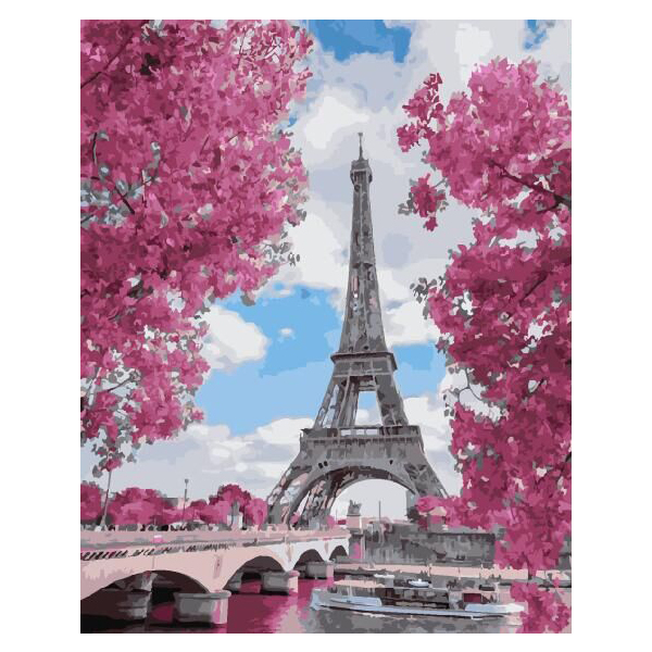 Картина по номерам Города - Магнолії в Парижі