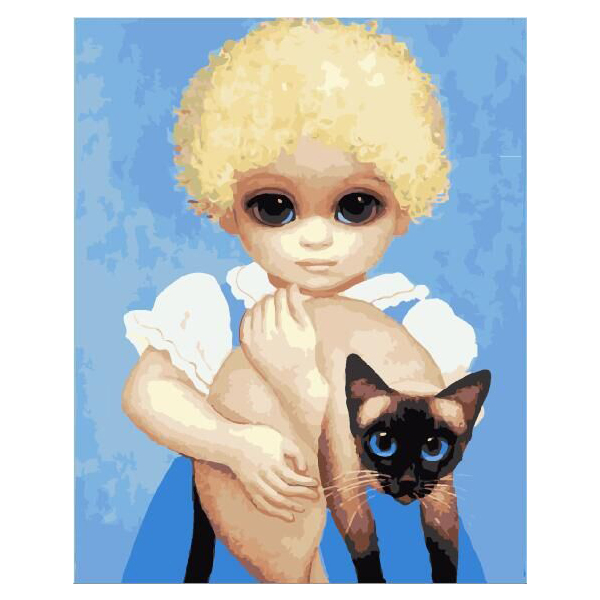 Картина по номерам Репродукції художників - Дитина з кішкою. Маргарет Кін