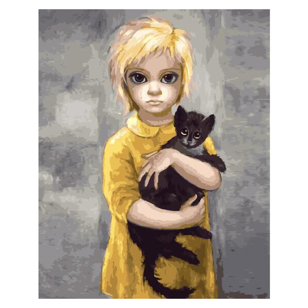 Картина по номерам Репродукції художників - Дочка з котиком. Маргарет Кін