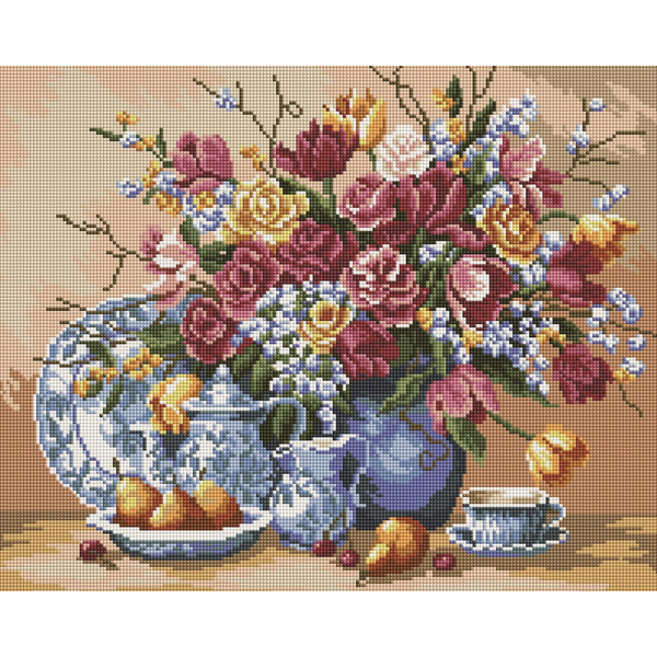Алмазна мозаїка 40х50 - Натюрморт цветов