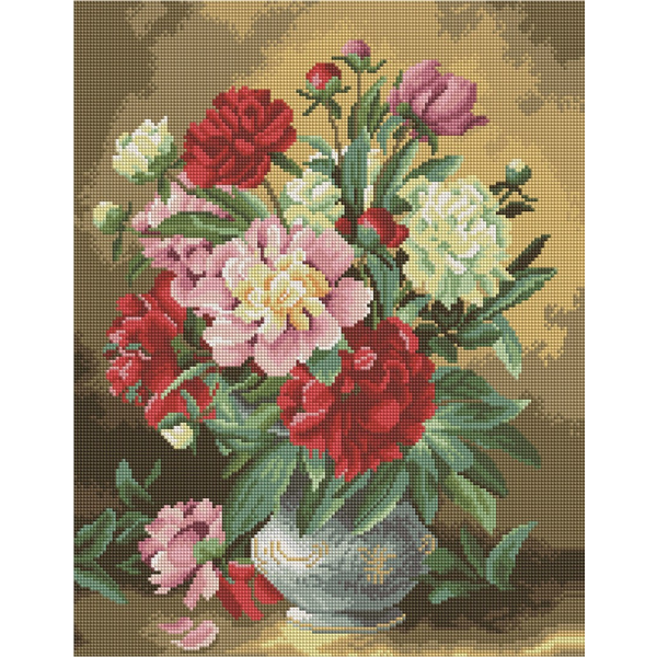 Алмазна мозаїка 40х50 - Домашние пионы