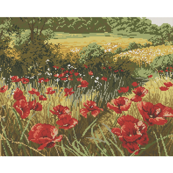 Алмазна мозаїка 40х50 - Маковое поле
