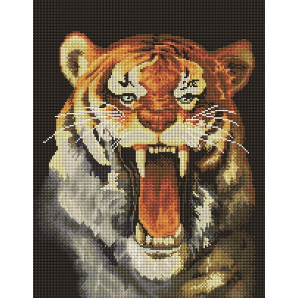 Алмазна мозаїка 40х50 - Агресивный тигр