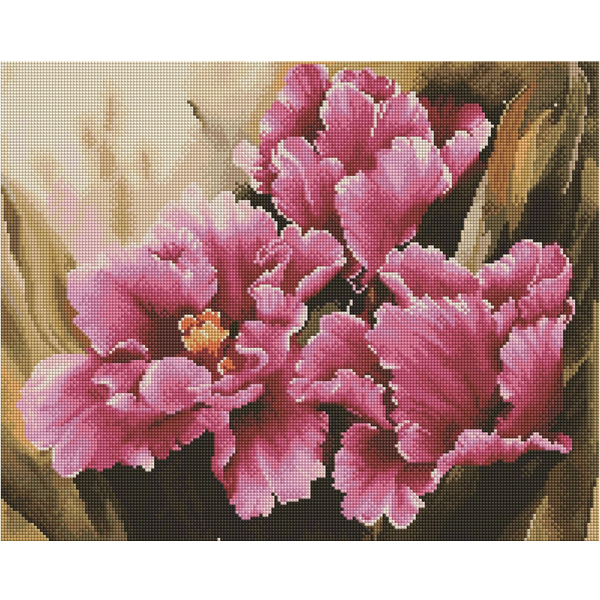 Алмазна мозаїка 40х50 - Розовые цветы