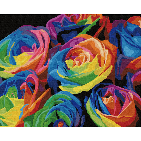 Картина по номерам Квіти - Радужные розы