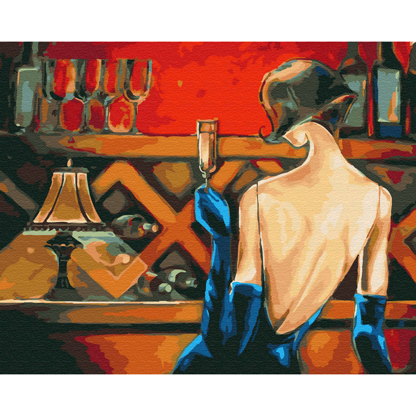 Картина по номерам Авторські колекції - Дівчина на дегустації