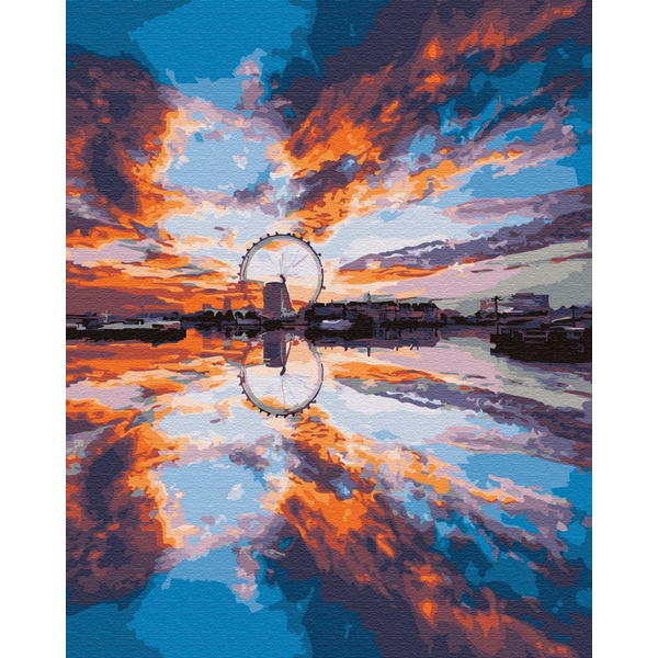 Картина по номерам Преміум картини - Колесо огляду на узбережжі