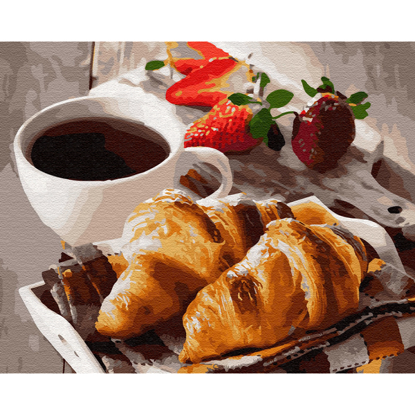 Картина по номерам Натюрморти - Шоколадний круасан