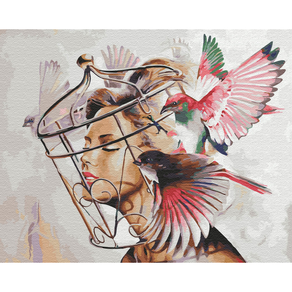 Картина по номерам Люди на картинах - Золотая клетка