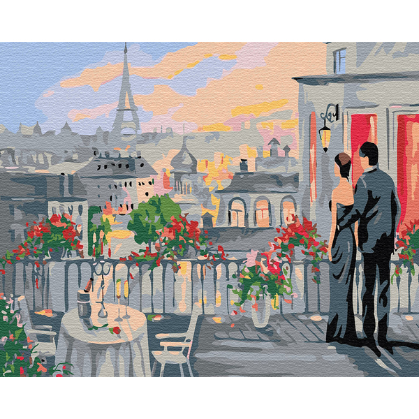 Картина по номерам Люди на картинах - Закохані на терасі