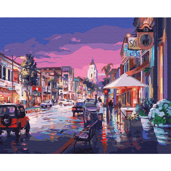 Картина по номерам Города - Після дощу