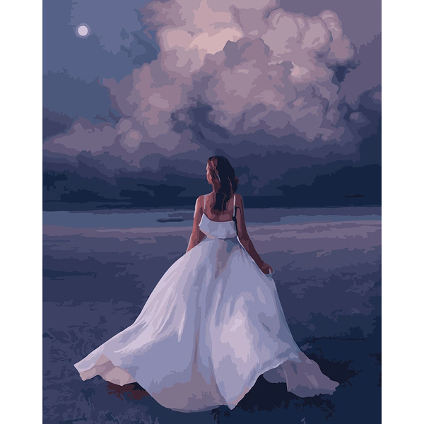 Картина по номерам Люди на картинах - Красуня в білому