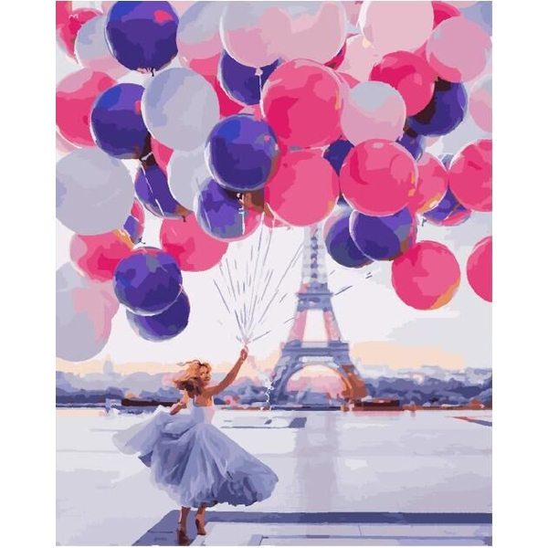 Картина по номерам Люди на картинах - Париж в кулях