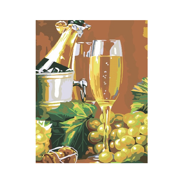 Картина по номерам Преміум картини - Виноград з ігристим