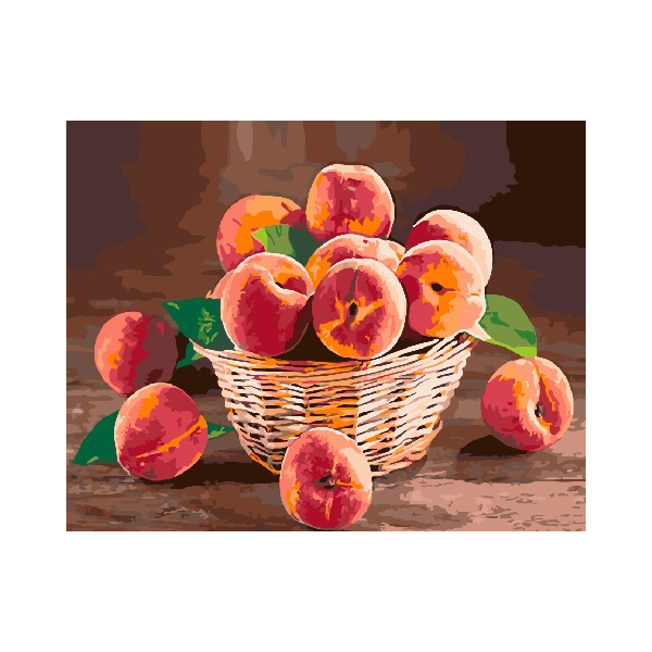 Картина по номерам Преміум картини - Персики в корзине