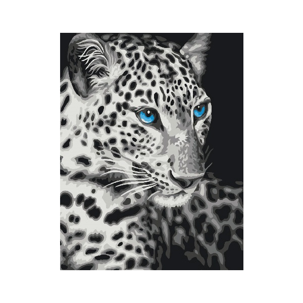 Картина по номерам Преміум картини - Голубоглазый тигр
