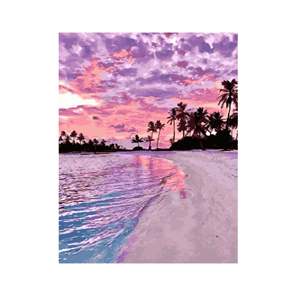 Картина по номерам Преміум картини - Закат на берегу