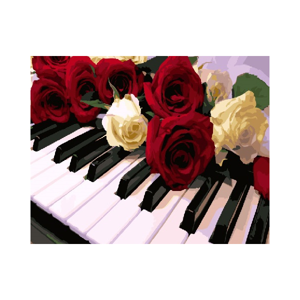 Картина по номерам Преміум картини - Розы на рояле