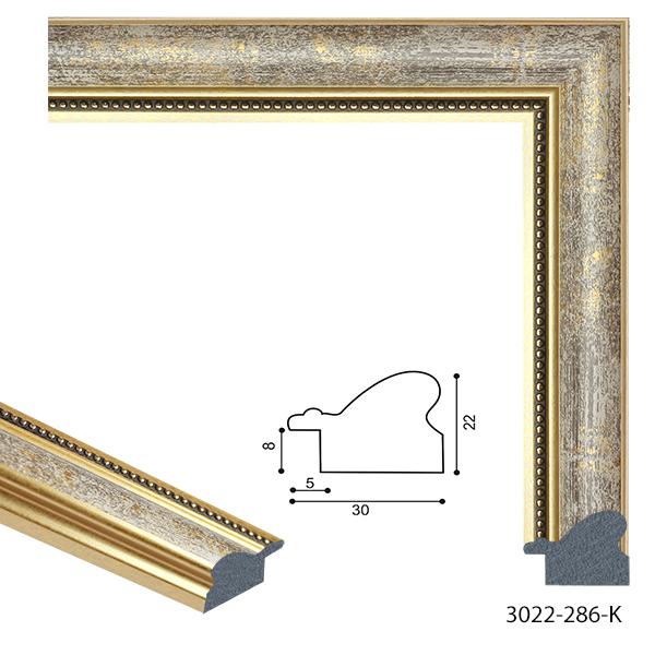 Багетні рами - Багетная рамка 3022-286 (светлое-дерево барокко)
