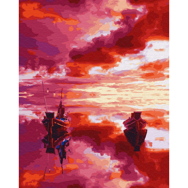 Картина по номерам Природа - Червоний захід сонця