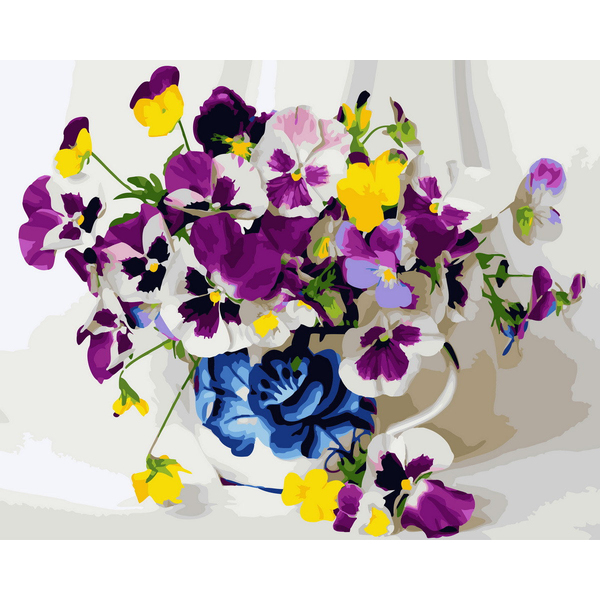 Картина по номерам Квіти - Фіалки